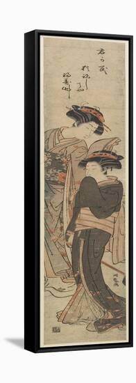 Two Courtesans Standing in Room, C. 1775-1777-Isoda Koryusai-Framed Stretched Canvas