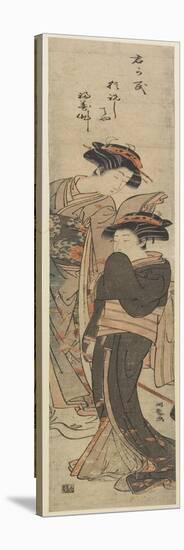 Two Courtesans Standing in Room, C. 1775-1777-Isoda Koryusai-Stretched Canvas