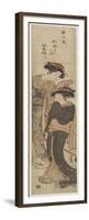 Two Courtesans Standing in Room, C. 1775-1777-Isoda Koryusai-Framed Premium Giclee Print