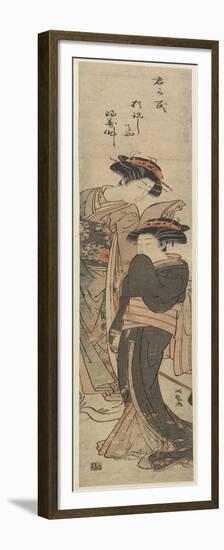 Two Courtesans Standing in Room, C. 1775-1777-Isoda Koryusai-Framed Premium Giclee Print