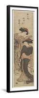 Two Courtesans Standing in Room, C. 1775-1777-Isoda Koryusai-Framed Premium Giclee Print