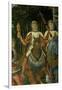 Two courtiers carrying sword and a gift preceed Lorenzo il Magnifico.-Benozzo Gozzoli-Framed Giclee Print