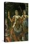 Two courtiers carrying sword and a gift preceed Lorenzo il Magnifico.-Benozzo Gozzoli-Stretched Canvas