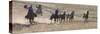 Two Cowboys Herding Horses, Flitner Ranch, Shell, Wyoming, USA-Carol Walker-Stretched Canvas