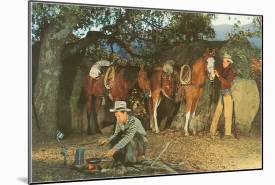 Two Cowboys Making Camp-null-Mounted Art Print