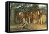 Two Cowboys Making Camp-null-Framed Stretched Canvas