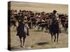 Two Cowboys on Horseback, Cattle Ranching, New Mexico, United States of America, North America-Woolfitt Adam-Stretched Canvas