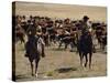 Two Cowboys on Horseback, Cattle Ranching, New Mexico, United States of America, North America-Woolfitt Adam-Stretched Canvas