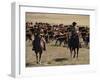 Two Cowboys on Horseback, Cattle Ranching, New Mexico, United States of America, North America-Woolfitt Adam-Framed Photographic Print