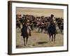 Two Cowboys on Horseback, Cattle Ranching, New Mexico, United States of America, North America-Woolfitt Adam-Framed Photographic Print