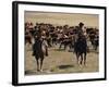 Two Cowboys on Horseback, Cattle Ranching, New Mexico, United States of America, North America-Woolfitt Adam-Framed Photographic Print