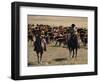 Two Cowboys on Horseback, Cattle Ranching, New Mexico, United States of America, North America-Woolfitt Adam-Framed Photographic Print
