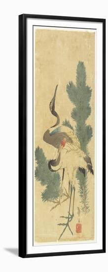 Two Cranes and Pine Branches, Early 19th Century-Katsushika II Taito-Framed Giclee Print