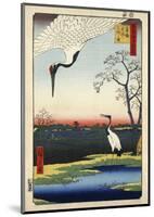 Two Cranes from Meisho Yedo Hiakkei (One Hundred Famous Views of Edo)-Ando Hiroshige-Mounted Giclee Print