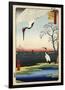 Two Cranes from Meisho Yedo Hiakkei (One Hundred Famous Views of Edo)-Ando Hiroshige-Framed Giclee Print