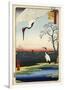 Two Cranes from Meisho Yedo Hiakkei (One Hundred Famous Views of Edo)-Ando Hiroshige-Framed Giclee Print