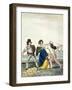 Two Criminals Attacking a Mother and Baby-null-Framed Art Print