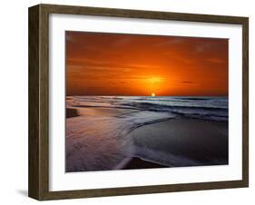 Two Crossing Waves at Sunrise in Miramar, Argentina-Stocktrek Images-Framed Photographic Print