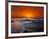 Two Crossing Waves at Sunrise in Miramar, Argentina-Stocktrek Images-Framed Photographic Print