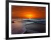 Two Crossing Waves at Sunrise in Miramar, Argentina-Stocktrek Images-Framed Photographic Print