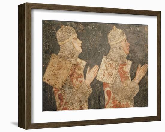 Two Crusaders of the Minutolo Family, from the Cappella Minutolo-Pietro Cavallini-Framed Giclee Print