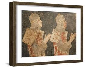 Two Crusaders of the Minutolo Family, from the Cappella Minutolo-Pietro Cavallini-Framed Giclee Print
