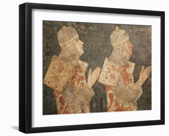 Two Crusaders of the Minutolo Family, from the Cappella Minutolo-Pietro Cavallini-Framed Giclee Print