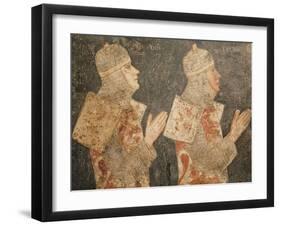 Two Crusaders of the Minutolo Family, from the Cappella Minutolo-Pietro Cavallini-Framed Giclee Print