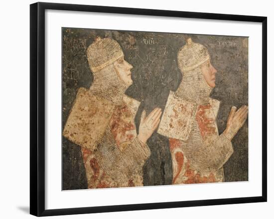 Two Crusaders of the Minutolo Family, from the Cappella Minutolo-Pietro Cavallini-Framed Giclee Print