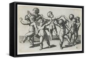 Two Cupids Leading Children in a Dance, C. 1517-1520-Marcantonio Raimondi-Framed Stretched Canvas