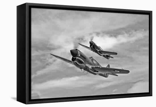 Two Curtiss P-40 Warhawks in Flight Near Nampa, Idaho-null-Framed Stretched Canvas