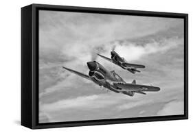 Two Curtiss P-40 Warhawks in Flight Near Nampa, Idaho-null-Framed Stretched Canvas