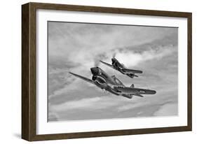 Two Curtiss P-40 Warhawks in Flight Near Nampa, Idaho-null-Framed Photographic Print