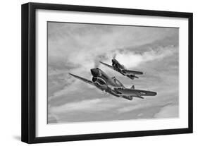 Two Curtiss P-40 Warhawks in Flight Near Nampa, Idaho-null-Framed Photographic Print