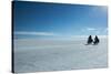 Two Cyclists Cycle in the Morning over the Salar De Uyuni-Alex Saberi-Stretched Canvas