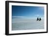 Two Cyclists Cycle in the Morning over the Salar De Uyuni-Alex Saberi-Framed Photographic Print