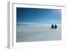 Two Cyclists Cycle in the Morning over the Salar De Uyuni-Alex Saberi-Framed Photographic Print