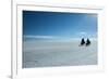 Two Cyclists Cycle in the Morning over the Salar De Uyuni-Alex Saberi-Framed Photographic Print