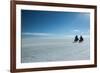 Two Cyclists Cycle in the Morning over the Salar De Uyuni-Alex Saberi-Framed Photographic Print