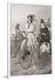 Two Cyclists on Penny Farthing Bicycles in the 19th Century. from Illustrierte Sittengeschichte Vom-null-Framed Giclee Print