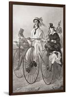 Two Cyclists on Penny Farthing Bicycles in the 19th Century. from Illustrierte Sittengeschichte Vom-null-Framed Giclee Print
