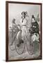 Two Cyclists on Penny Farthing Bicycles in the 19th Century. from Illustrierte Sittengeschichte Vom-null-Framed Giclee Print