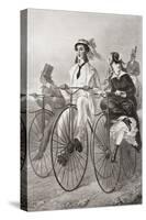 Two Cyclists on Penny Farthing Bicycles in the 19th Century. from Illustrierte Sittengeschichte Vom-null-Stretched Canvas