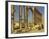 Two Cyclists Pass the Great Colonnade (Cardo), Palmyra, Unesco World Heritage Site, Syria-Eitan Simanor-Framed Photographic Print