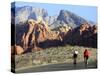 Two Cyclists Ride Along the 13-Mile-Long Scenic Drive-null-Stretched Canvas