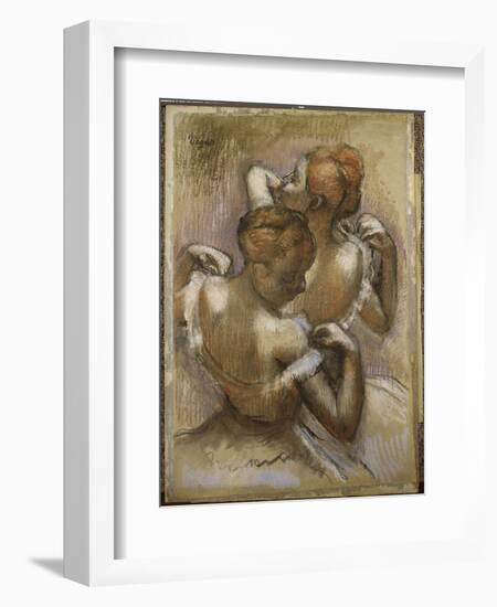 Two Dancers Adjusting their Shoulder Straps, C.1897-Edgar Degas-Framed Giclee Print