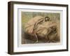 Two dancers at rest. 1890-1895. Charcoal, pastel highlights on paper.-Edgar Degas-Framed Giclee Print