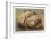 Two dancers at rest. 1890-1895. Charcoal, pastel highlights on paper.-Edgar Degas-Framed Giclee Print
