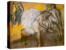 Two dancers at rest. Around 1910. Pastel-Edgar Degas-Stretched Canvas