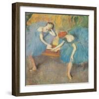 Two Dancers at Rest Or, Dancers in Blue, circa 1898-Edgar Degas-Framed Giclee Print